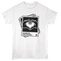 White Dashboard Confessional t-shirt featuring Dashboard Confessional Pictures Hand Heart design