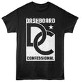 Black Dashboard Confessional t-shirt featuring Dashboard Confessional Interlocking design