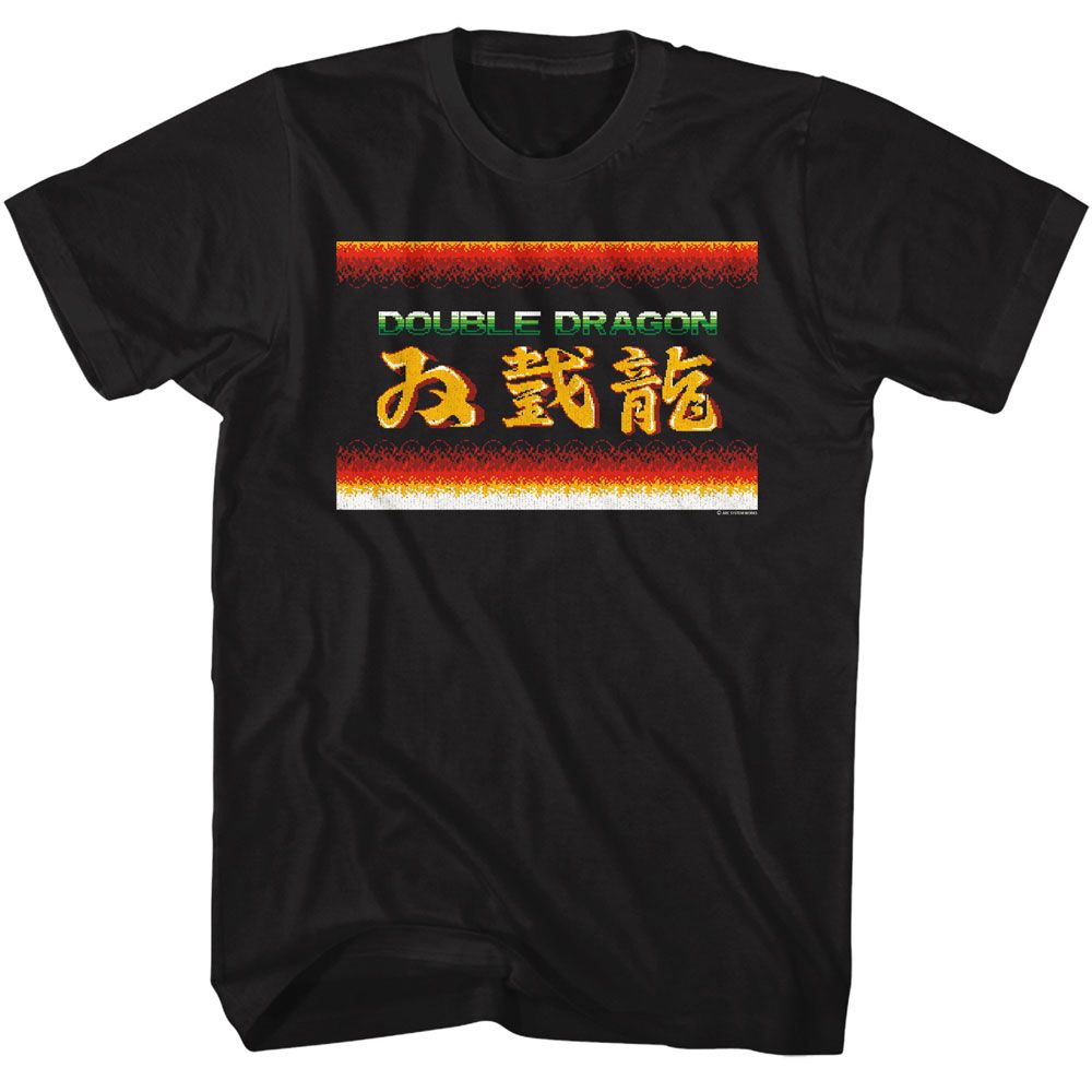 Black Double Dragon t-shirt featuring Double Dragon DD Screen arcade design