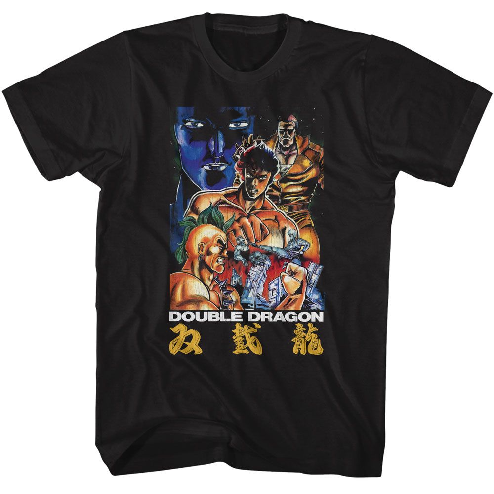 Black Double Dragon t-shirt featuring Double Dragon arcade poster design