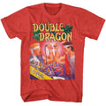 Red heather Double Dragon t-shirt featuring Double Dragon 1 Arcade Smash design