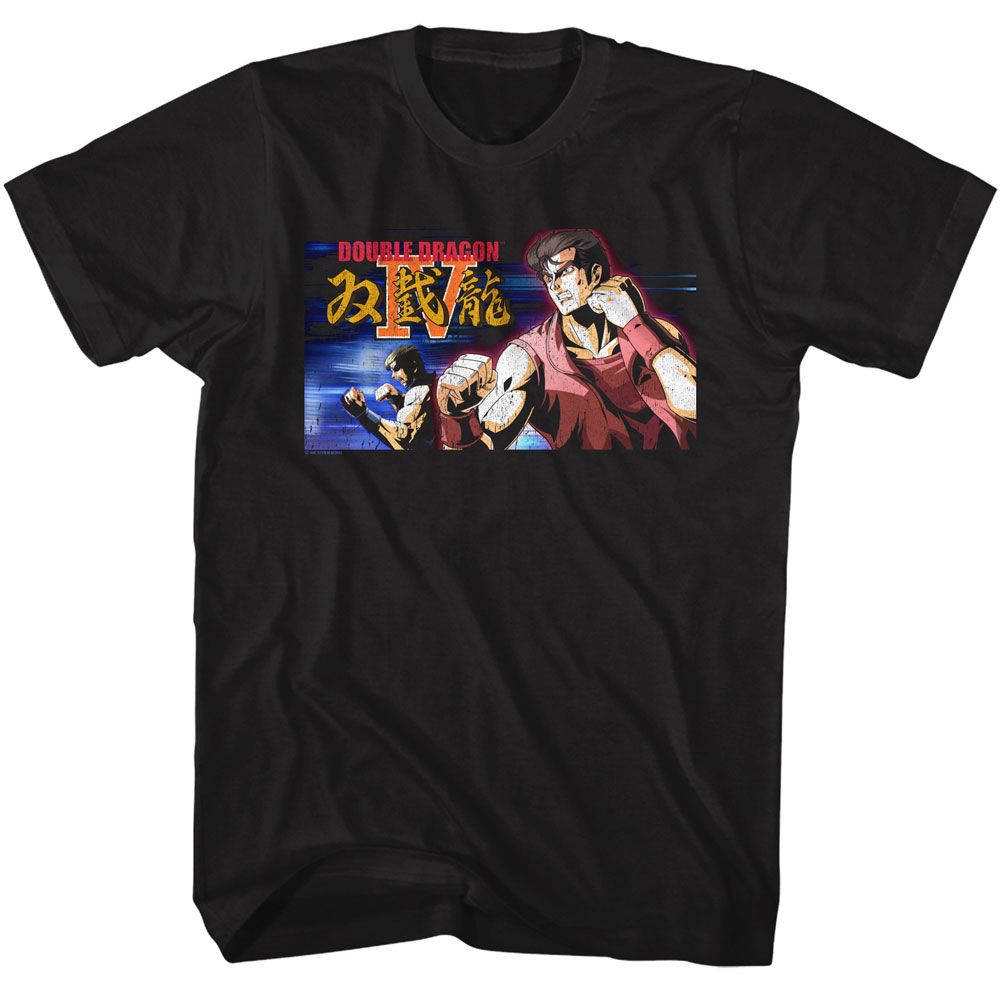 Black Double Dragon t-shirt featuring Double Dragon IV 2017 design