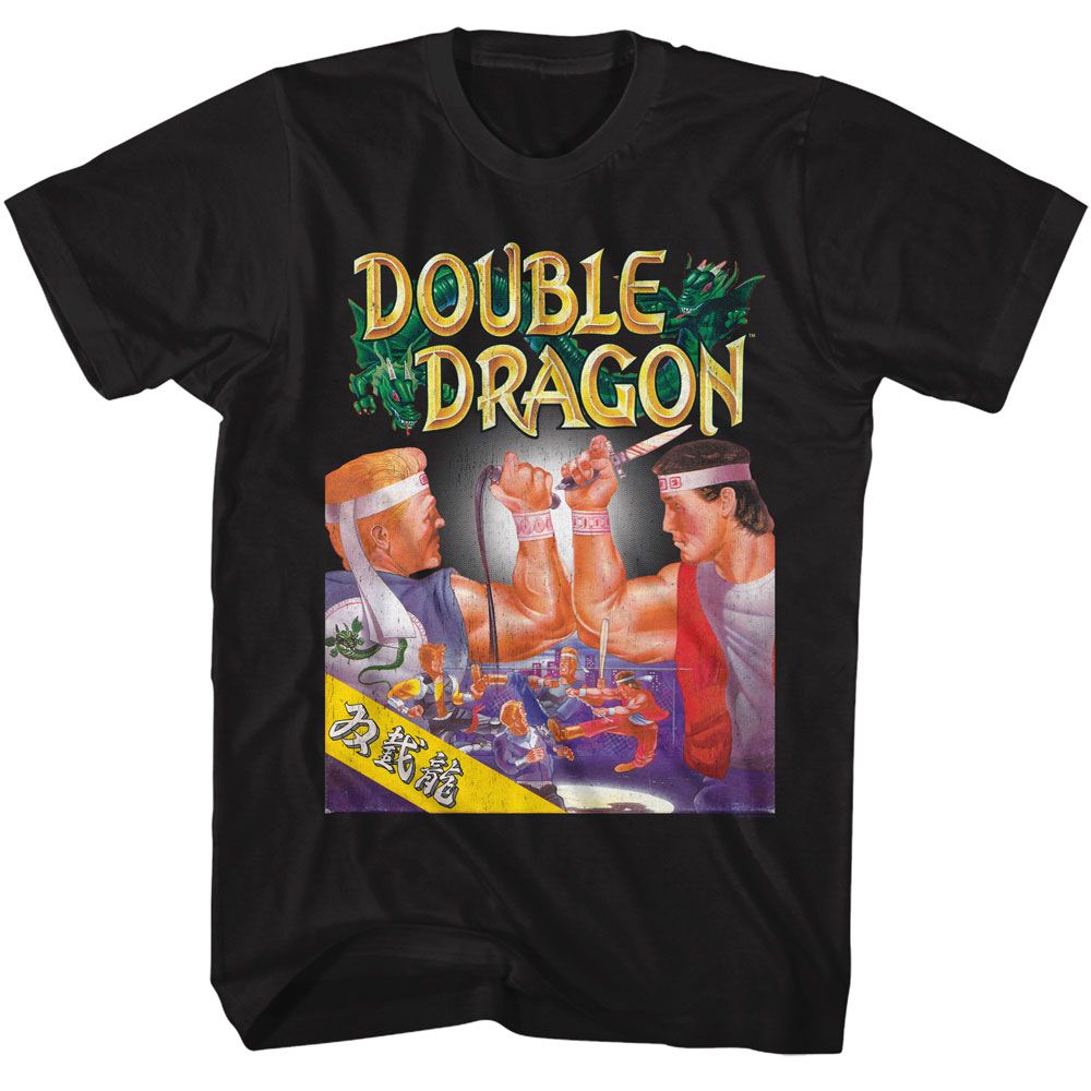 Black Double Dragon t-shirt featuring Double Dragon Two Fighters design