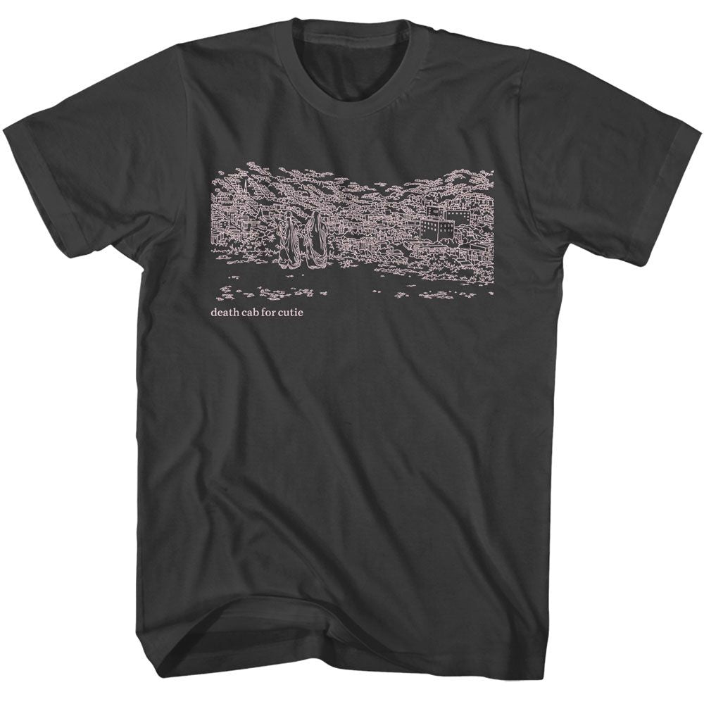 Smoke gray Death Cab for Cutie t-shirt featuring Death Cab for Cutie Album Line Art design