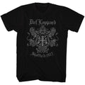 Black Def Leppard t-shirt featuring Def Leppard Sheffield 1977 design