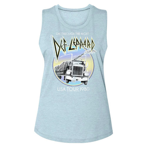 Def Leppard Ladies Muscle Tank - Pastel Night