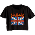 Def Leppard Ladies Crop Top - Leopard Flag