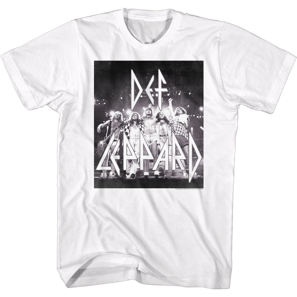 White Def Leppard t-shirt featuring Def Leppard Finale Box design