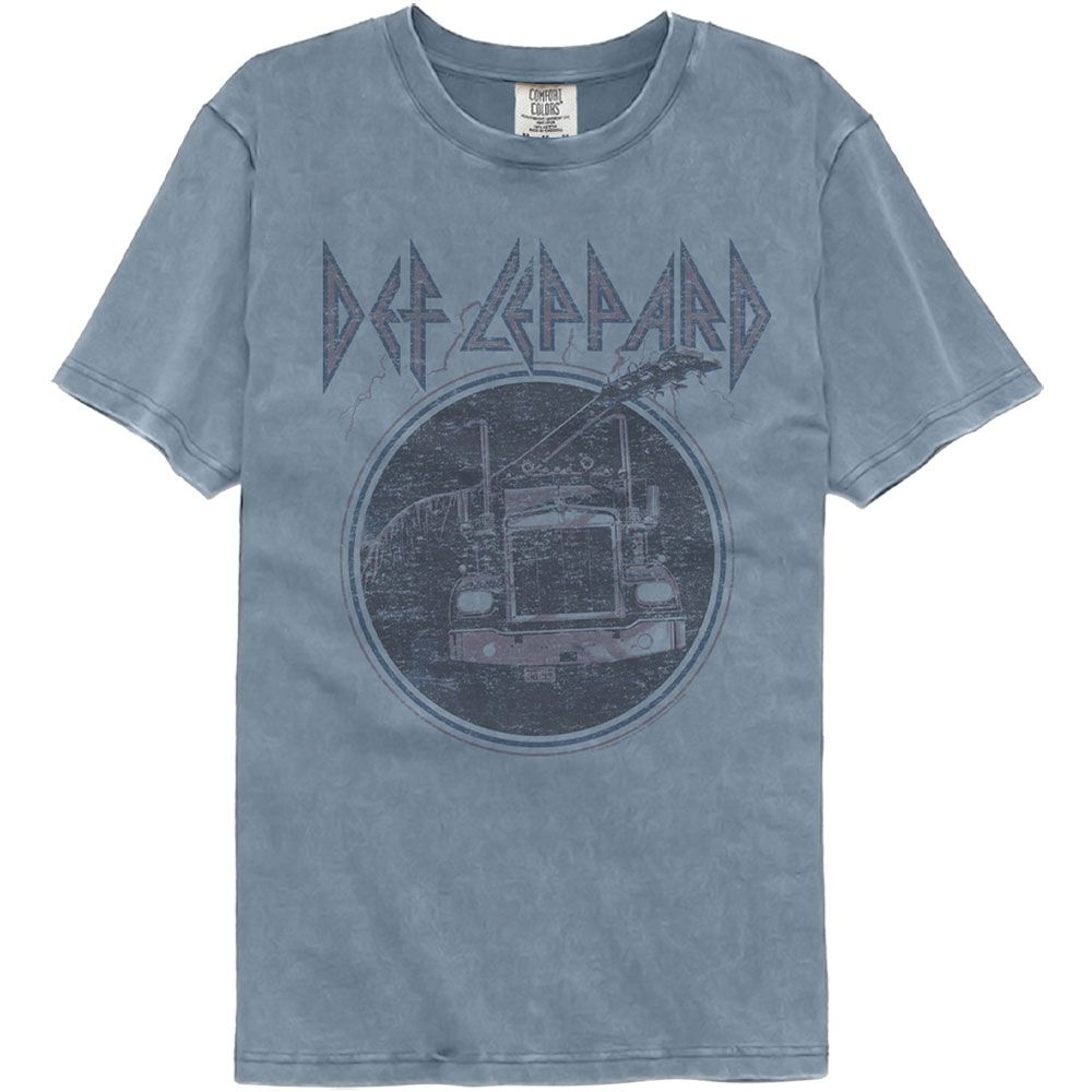 Def Leppard Comfort Colors T-Shirt - Pink Truck Blue