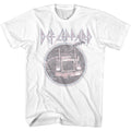 White Def Leppard t-shirt featuring Def Leppard Pink Truck Blue design