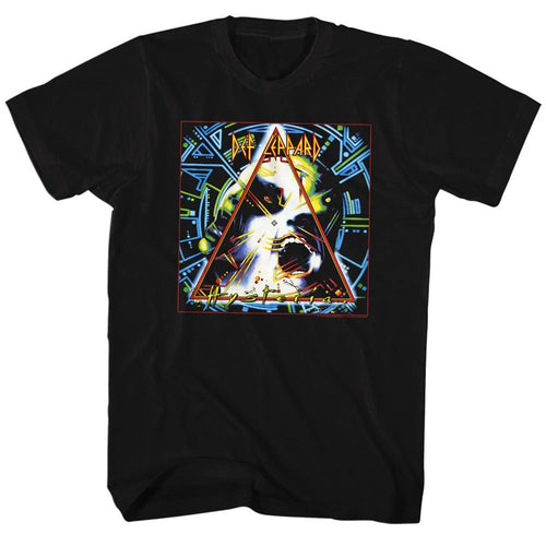 Black Def Leppard t-shirt featuring Def Leppard Hysteria 1987 album design