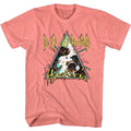 Coral silk Def Leppard t-shirt featuring Def Leppard Hysteria Triangle design