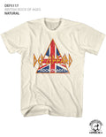 Natural Def Leppard t-shirt featuring Def Leppard British Rock Of Ages design