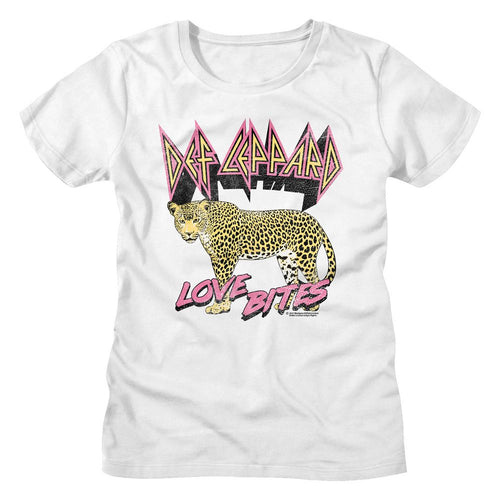 Def Leppard Ladies T-Shirt - Love Bites Leopard