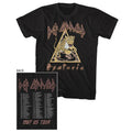 Black Def Leppard t-shirt featuring Def Leppard Hysteria front and back design