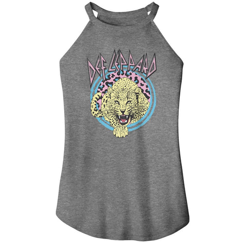 Def Leppard Ladies Rocker Tank - Pastel Leppard 2
