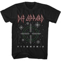 Black Def Leppard t-shirt featuring Def Leppard Pyromania Christmas design