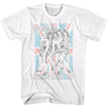White Def Leppard t-shirt featuring Def Leppard Pyromania Flag design