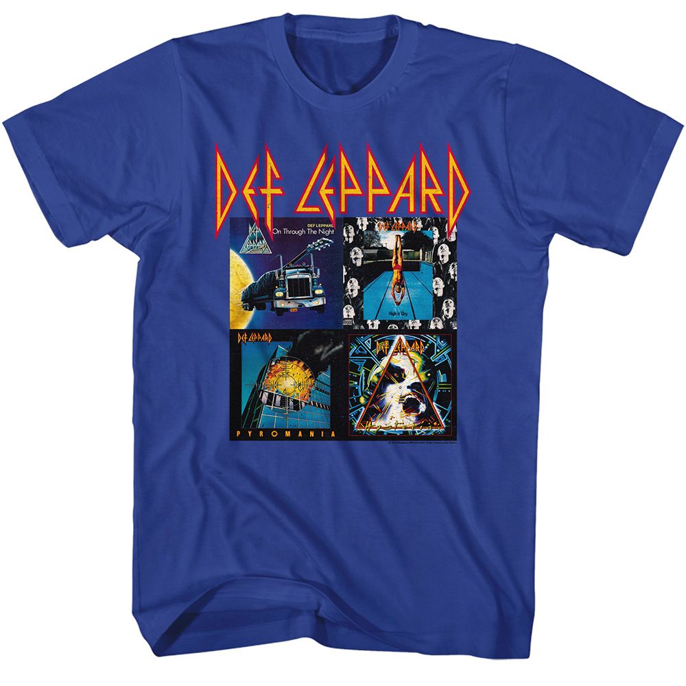 Royal blue Def Leppard t-shirt featuring Def Leppard Classic design