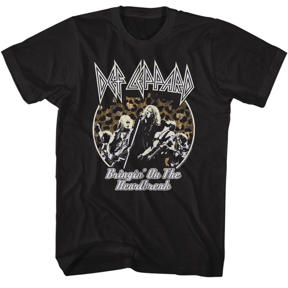 Black Def Leppard t-shirt featuring Def Leppard Bringin The Heartbreak design