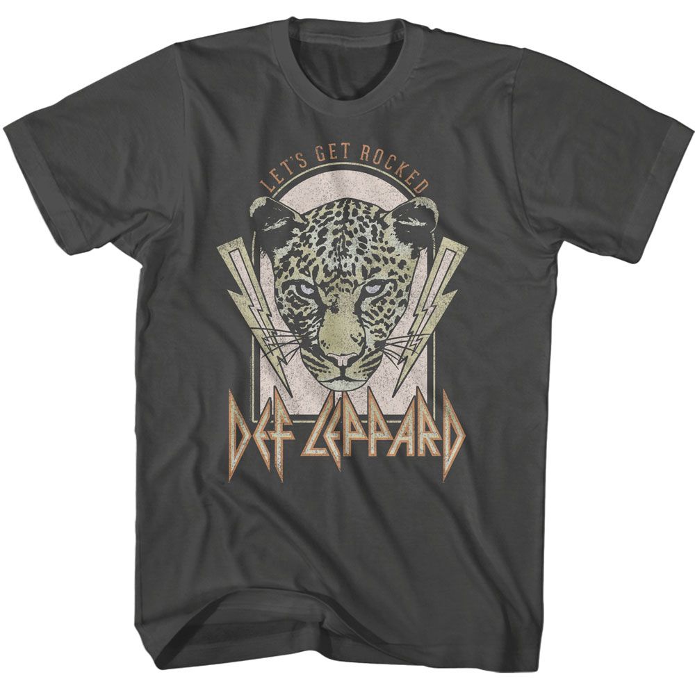 Smoke gray Def Leppard t-shirt featuring Def Leppard Lightning Bolts Lets Get Rocked design