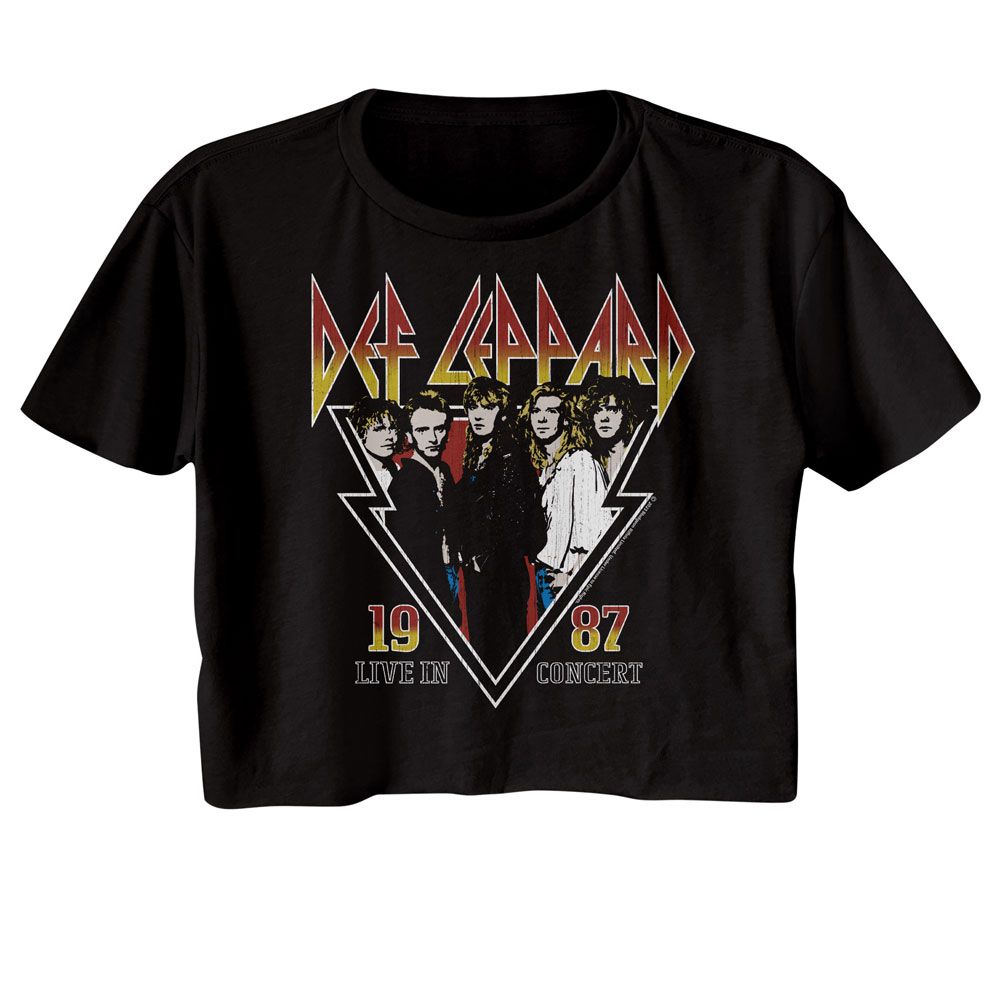 Def Leppard Ladies Crop Top - 1987 Live in Concert