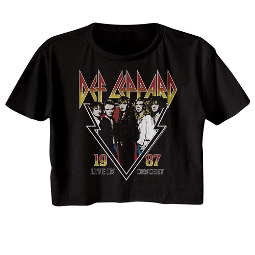 Def Leppard Ladies Crop Top - 1987 Live in Concert