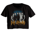 Def Leppard Ladies Crop Top - Blue Fade