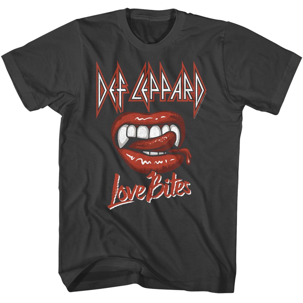 Smoke gray Def Leppard t-shirt featuring Def Leppard Love Is Biting design