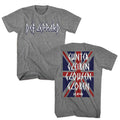 Graphite heather Def Leppard t-shirt featuring Def Leppard Gunter Gleiben front and back design