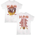 White Def Leppard t-shirt featuring Def Leppard 1987 88 World Tour front and back design