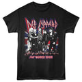 Black Def Leppard t-shirt featuring Def Leppard Hysteria Flag design