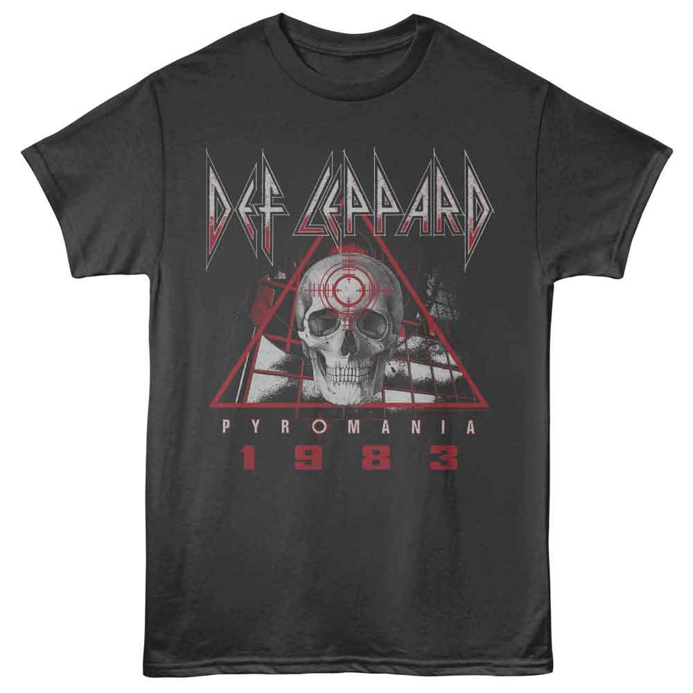 Smoke gray Def Leppard t-shirt featuring Def Leppard Pyromania Skull design