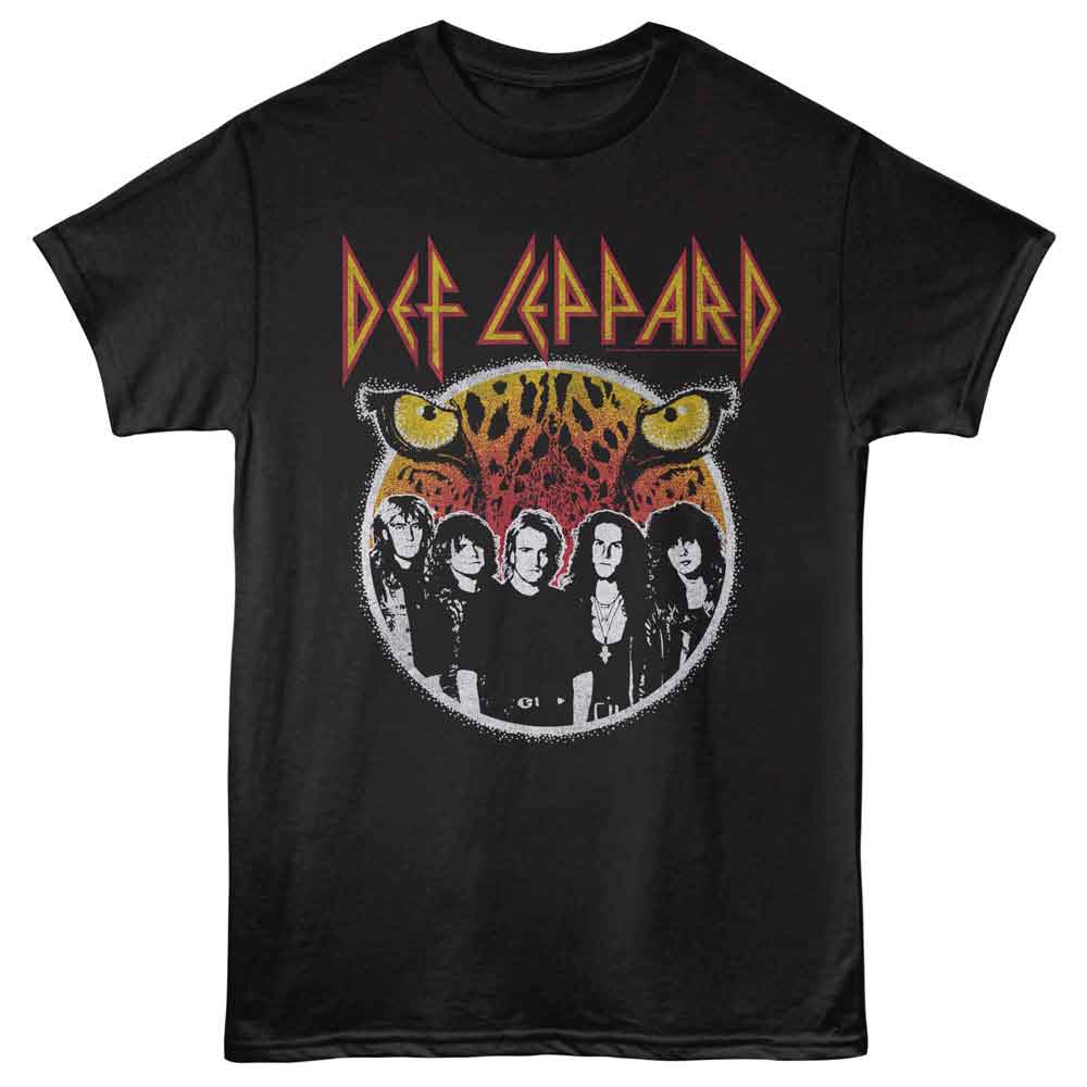 Black Def Leppard t-shirt featuring Def Leppard Eyes design