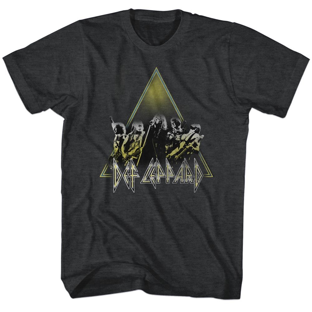 Black heather Def Leppard t-shirt featuring Def Leppard Performing live design