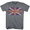 Graphite heather Def Leppard t-shirt featuring Def Leppard Flag design