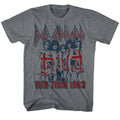 Gray heather Def Leppard t-shirt featuring Def Leppard USA Tour 1983 design