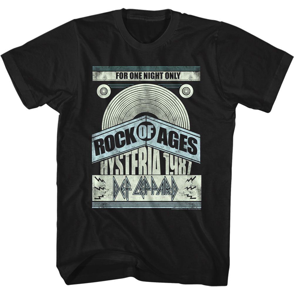 Black Def Leppard t-shirt featuring Def Leppard For One Night Only design