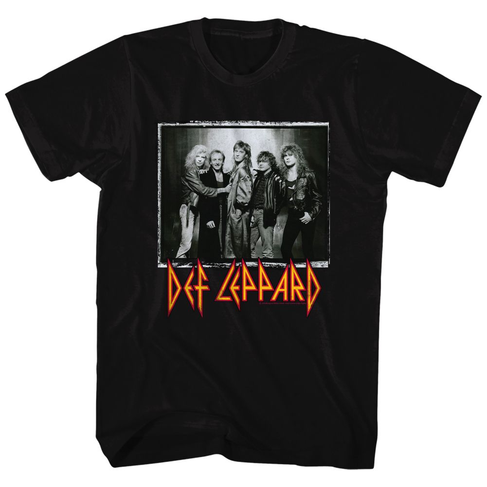 Black Def Leppard t-shirt featuring Def Leppard World Tour design