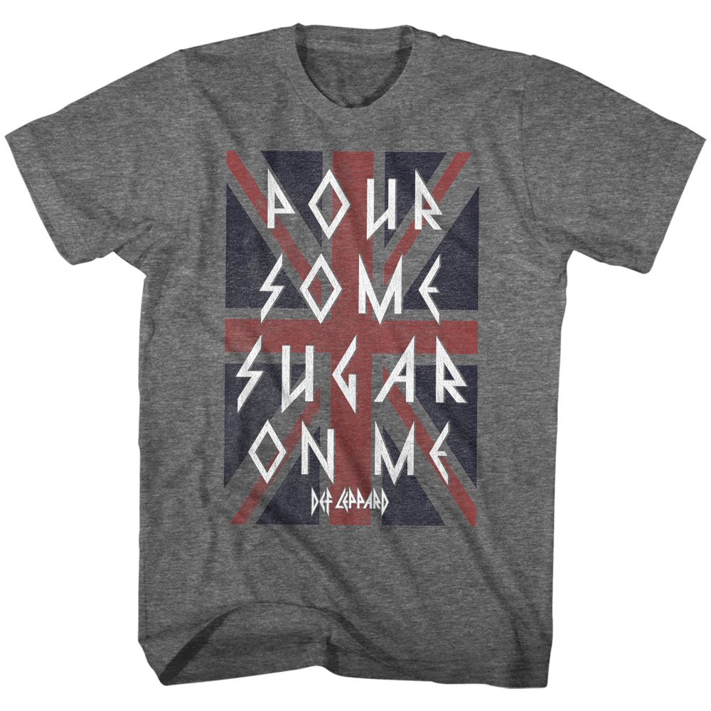 Graphite heather Def Leppard t-shirt featuring Def Leppard Pour Some Sugar On Me design