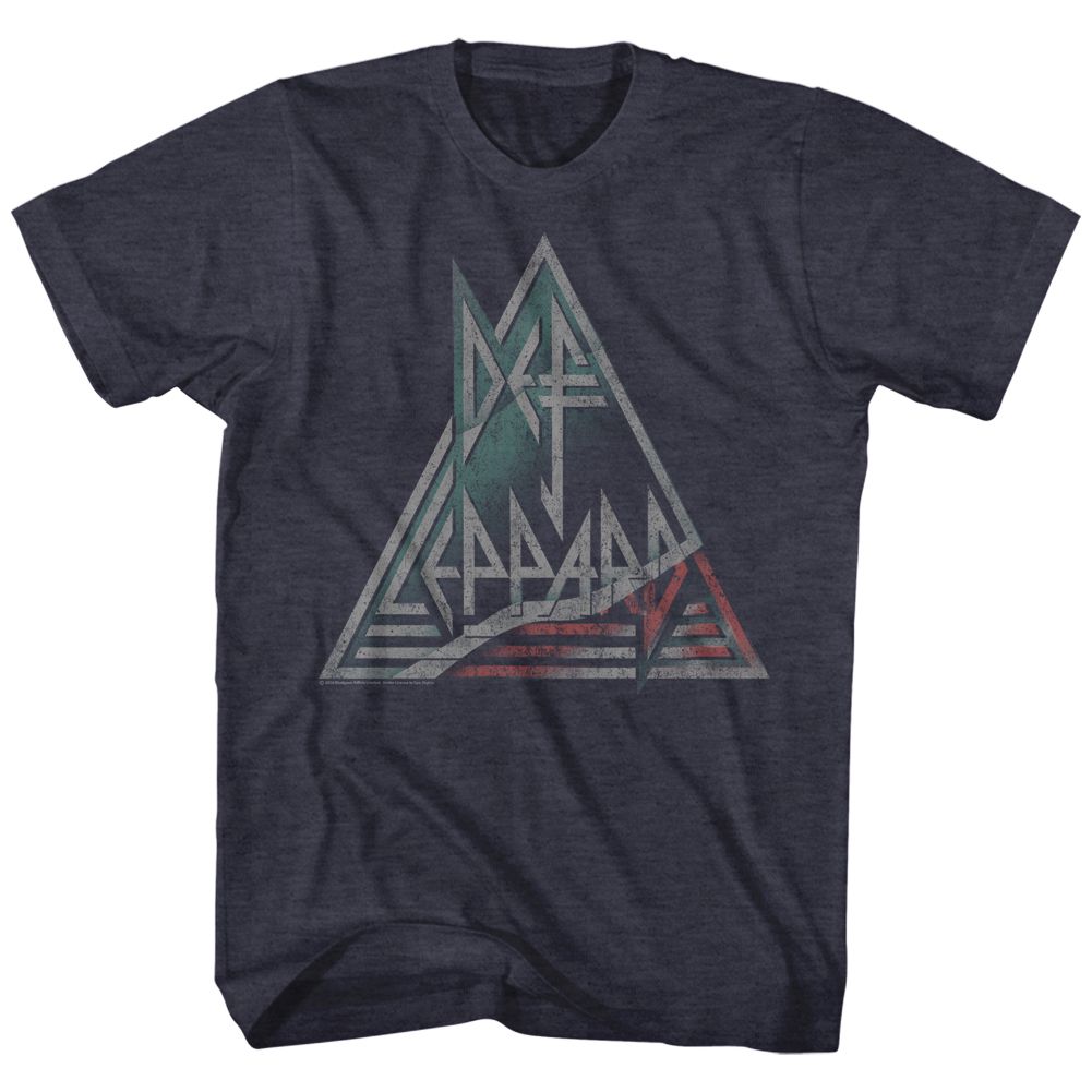 Navy heather Def Leppard t-shirt featuring Def Leppard Watermelone design
