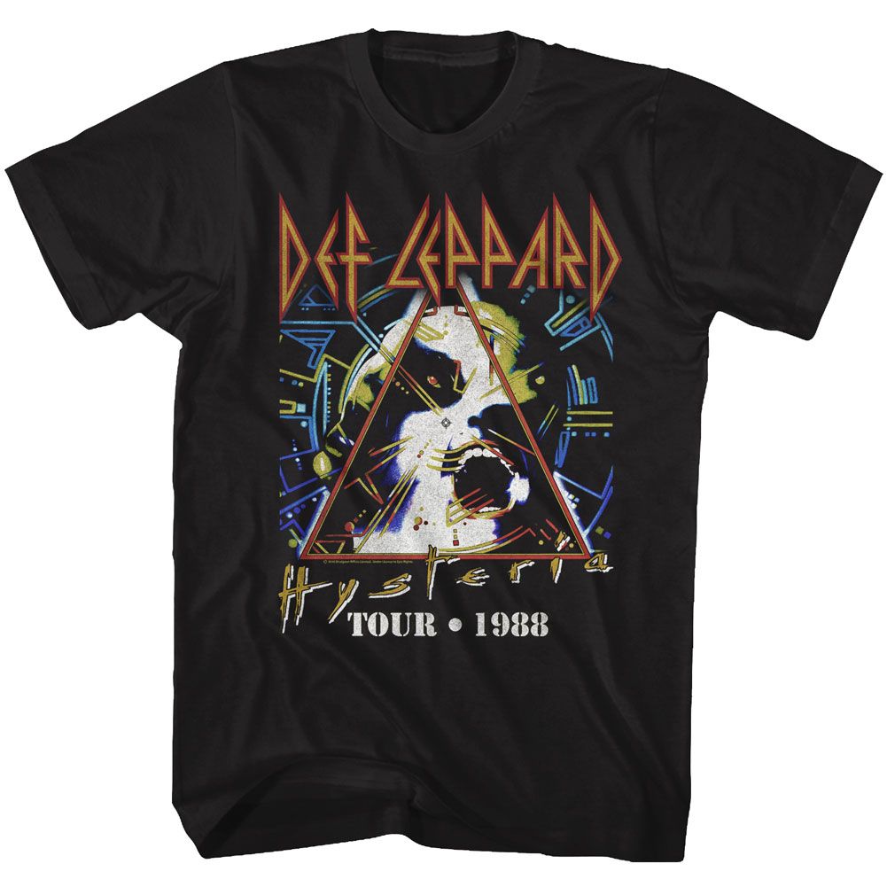 Black Def Leppard t-shirt featuring Def Leppard Tour 88 design