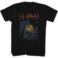 Black Def Leppard t-shirt featuring Def Leppard Faded Pyromania design