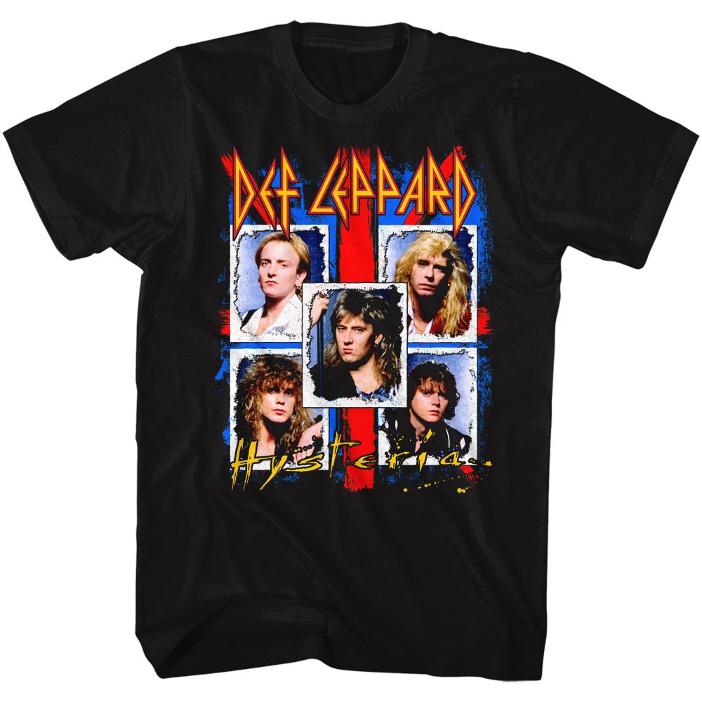 Black Def Leppard t-shirt featuring Def Leppard Ugly Hysteria design