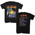 Black Def Leppard t-shirt featuring Def Leppard Pyromania Album front and back design
