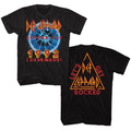 Black Def Leppard t-shirt featuring Def Leppard Adrenalize Tour front and back design