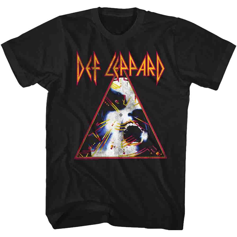 Black Def Leppard t-shirt featuring Def Leppard Hysteria design