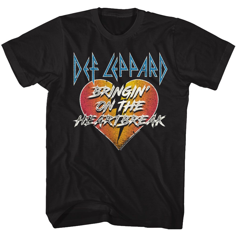Black Def Leppard t-shirt featuring Def Leppard Bringin On The Heartbreak design