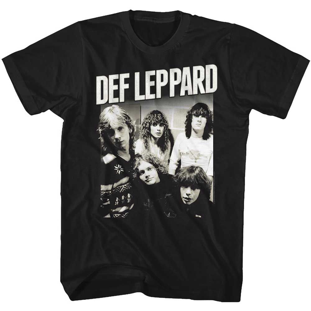 Black Def Leppard t-shirt featuring a Def Leppard Classic Logo design