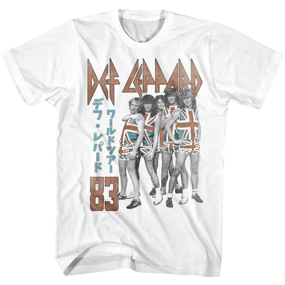 White Def Leppard t-shirt featuring Def Leppard Def Lep 83 design